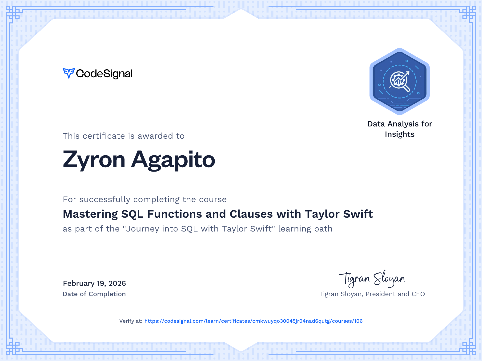 Certificate 3